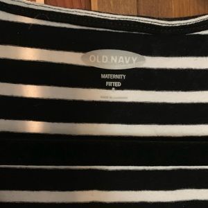 Black and white striped maternity dress